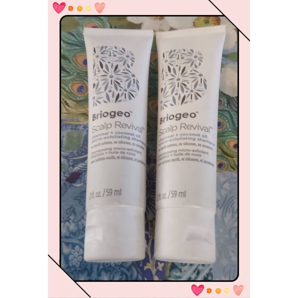 Lot of (2) New/Sealed Briogeo Scalp Revival Charcoal + Coconut Oil Shampoo~